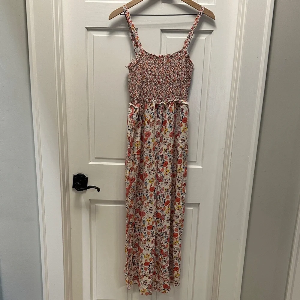 Mi Ami‎ Women's Medium Flocked Multicolor Floral Jumpsuit - Picture 2 of 11